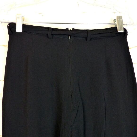 Reformation Pants Womens 8 Black Wide Leg High Rise Tie Belt Flowy Lined Boho - Picture 9 of 11